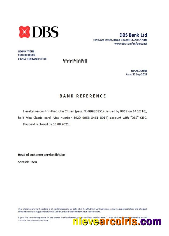 Thailand DBS bank closure reference